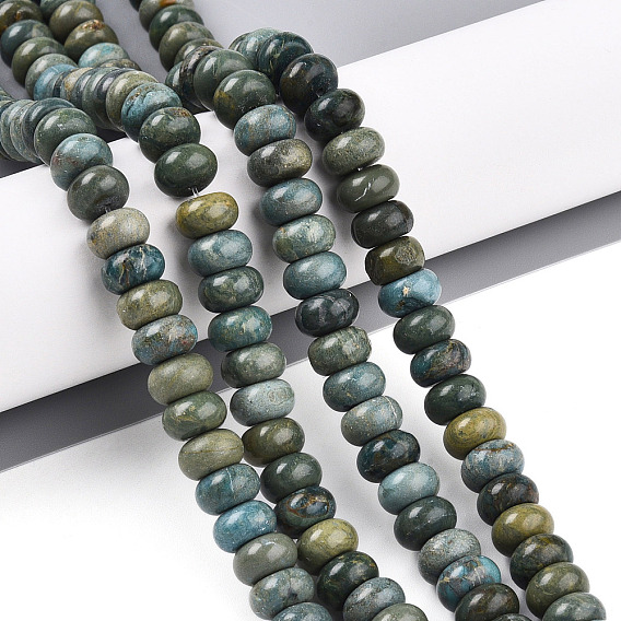 Нити бусин из натурального нефрита шушан, рондель