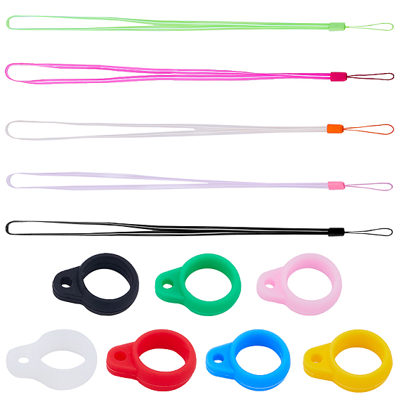 5 стропы из резиновой пряжи, с пластиковой фурнитурой, с силиконовой подвеской 20шт., для изготовления электронных стилусов и зажигалок