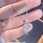 Summer Beach Alloy Crystal Rhinestone Dolphin Pendant Necklaces for Women