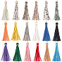 18Pcs PU Leather Tasserl Big Pendants, with Iron Findings