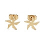 PVD Vacuum Plating 304 Stainless Steel Stud Earrings for Women, Windmill