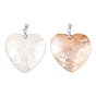 Естественно оболочки сердца подвески, с латунной поручительств, платина, стойки покрытие