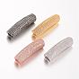 Brass Micro Pave Cubic Zirconia Tube Beads