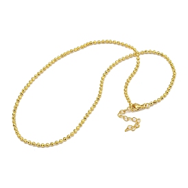 Rack Plating Brass Ball Chain Necklaces for Women, Cadmium Free & Lead Free, Long-Lasting Plated