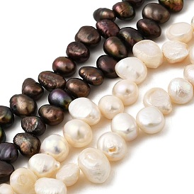 Нити из натурального культивированного пресноводного жемчуга, двух сторон полированной, класс 4, Топ пробуренной