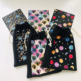 Мешочки из полиэстера для хранения ювелирных изделий в стиле Таро на шнурке, прямоугольные сумки для драгоценностей, для хранения колдовских предметов