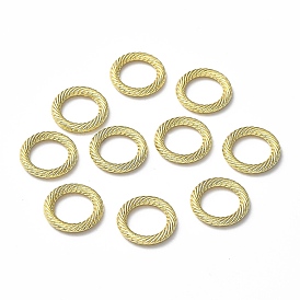 Rack Plating Alloy Linking Rings, Long-Lasting Plated, Lead Free & Cadmium Free, Twisted Round Ring
