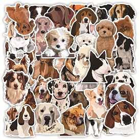 50Pcs PVC Waterproof Dog Sticker Labels, Self-adhesion, for Suitcase, Skateboard, Refrigerator, Helmet, Mobile Phone Shell