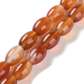 Natural Red Agate Beads Strands, Dyed & Heated, Rice