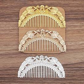 Double Phoenix Alloy Hair Comb Finding, for DIY Jewelry Accessories