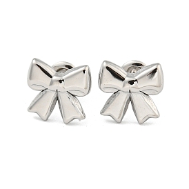 304 Stainless Steel Stud Earrings for Women, Bowknot