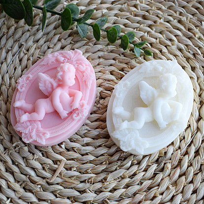 DIY Silicone Oval with Cupid Soap Molds, for Handmade Soap Making, Valentine's Day