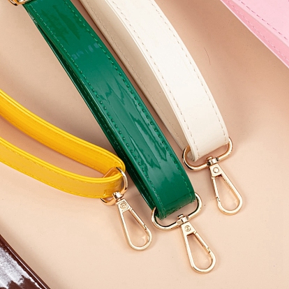 PU Imitation Leather Bag Handles, with Metal Clasps