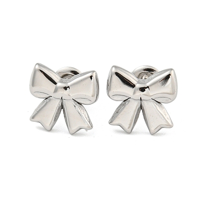 304 Stainless Steel Stud Earrings for Women, Bowknot