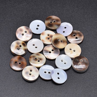 2-Hole Flat Round Shell Buttons