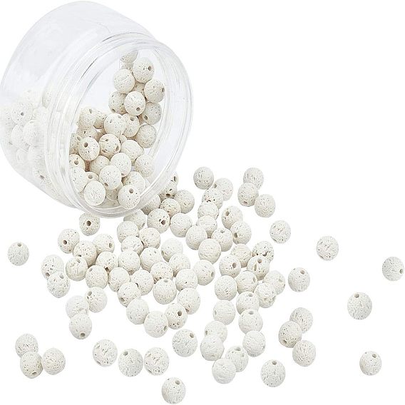 Бусы из натуральной лавы, круглые