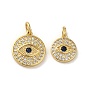 Латунные микропаве прозрачные подвески с фианитом, без кадмия, без никеля и без свинца, плоские круглые с глаз