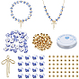 Наборы для изготовления браслетов своими руками, включая латунные подвески и бусины, фарфоровые керамические бусины и эластичная хрустальная нить