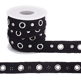 5 ярды тесьмы плоские полиэстеровые ленты, с латунными люверсами, аксессуары для одежды, с металлической проволочной завязкой