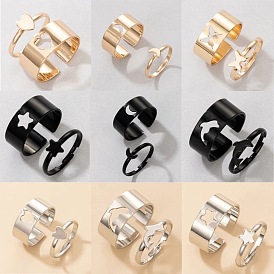 Butterfly Ring Set Creative Hollow Personality Punk Style Couple Rings