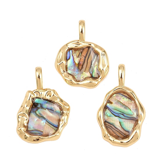 Подвески неправильной формы из натуральной латунной раковины пауа, овальные подвески в виде яблок, самородки, реальный 18 k позолоченный