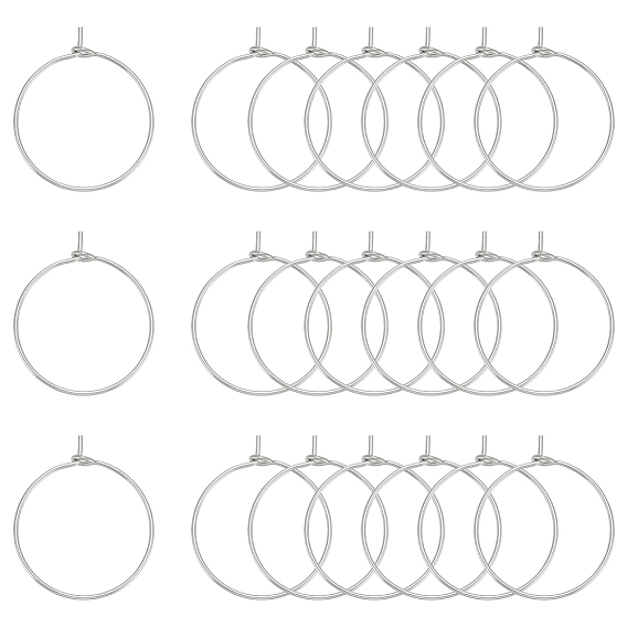304 из нержавеющей стали бокал прелести кольца, обручание серьги, DIY материал для баскетбола обруча серьги жены, с контейнером для бисера