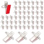 50Pcs 304 Stainless Steel & ABS Plastic Clips, with Back Adhesive Stickers
