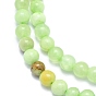 Perles naturelles, perles de jade , imitation calcite verte ronde, teint