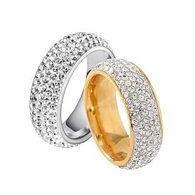 201 кольца для пальцев из нержавеющей стали для женщин, с полимерной глиной горный хрусталь