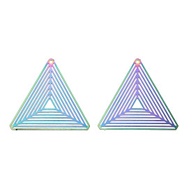 304 подвески из травленого металла из нержавеющей стали, треугольный шарм