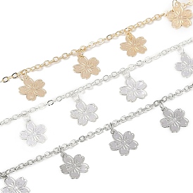 Латунные цветочные цепочки ручной работы, для ожерелья браслеты решений, долговечный, без никеля , пайки, с катушкой