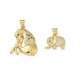 Латунные микро проложить кубического циркония подвески, стойки покрытие, животное, без свинца и без кадмия, долговечный, реальный 18 k позолоченный