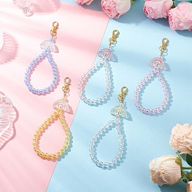 5 шт 5 цвета акриловая эмаль радуга и круглые бусины подвеска украшение, застежки из сплава подвески для украшений сумок