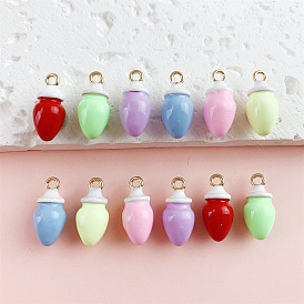 Подвески из эмали и сплава, подвески в виде лампочек, золотые