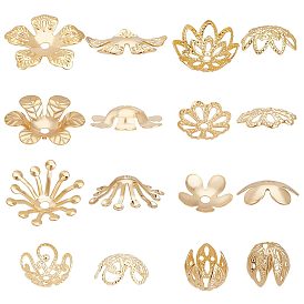 80 шт 8 стиль латунные колпачки для бусинок, цветок