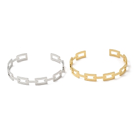 304 Stainless Steel Hollow Rectangle Cuff Bangles