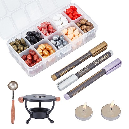 DIY Wax Seal Stamp Kits, Including Sealing Wax Particles, Wax Seal Stamp Sets, Metallic Markers Paints Pens, Candle