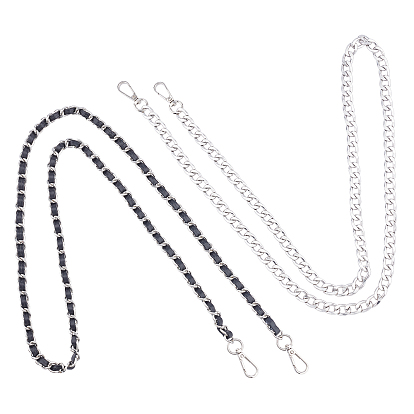 2 наборы цепочек для сумок, в том числе кожаная сумка-ремешок-цепочка, Железные бордюрные цепи, алюминиевые ручки для сумок с цепочкой
