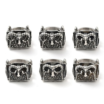 316 Stainless Steel Cavel Finger Ring, Gothic Jewelry for Men Women