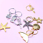 Boho Hair Accessories Set with Zinc Alloy Braiding Rings, Shell Starfish and Clover Charms