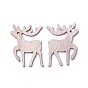 Undyed Wood Pendants, Christmas Reindeer/Stag