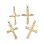 Латунные микропаве прозрачные подвески с фианитом, без кадмия, без никеля и без свинца, крестик