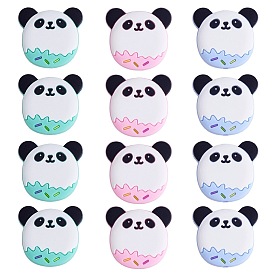 12 шт 3 цвета силиконовые бусины, панда головы