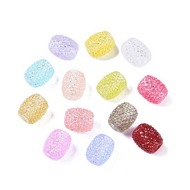 Transparent Resin European Jelly Colored Beads, Large Hole Barrel Beads, Bucket Shaped
