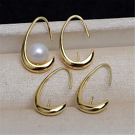925 Sterling Silver Earring Hooks, For Half Drilled Beads