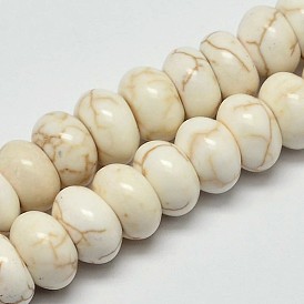 Rondelle Natural Magnesite Beads Strands, 8x5mm, Hole: 1mm, about 80pcs/strand, 15.7 inch