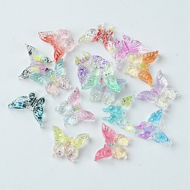 Translucent Resin Cabochons, Glitter Butterfly, Two Tone