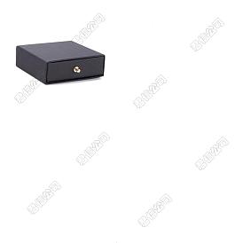 8 Caja para joyas con cajón de papel cuadrado de 10 piezas, con remache de latón, para pendiente, embalaje de regalos de anillos y collares