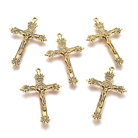 Пасхальная тема большие подвески из сплава в тибетском стиле, на Пасху, крест, 50x31x5 мм, отверстие : 1 мм