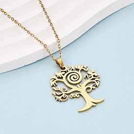 304 подвесные из нержавеющей стали ожерелья, дерево, ионное покрытие (ip)